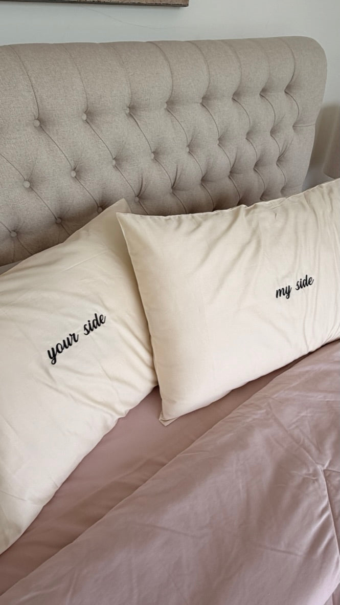 Embroidered Pillowcases - My side & Your side