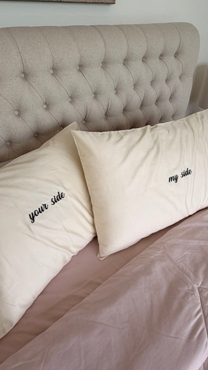 Embroidered Pillowcases - My side & Your side
